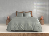 Zo!Home Mako Satin Satinado Bettwäsche 200 Iron Grey Uni Iron-Grey 1 Bettbezug 200x200cm + 2 Kissenbezug 80x80cm