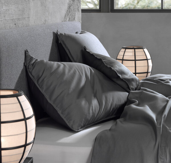 Zo!Home Bettwäsche Satinado 140x220 100% Baumwolle Mako-Satin Classic Anthracite