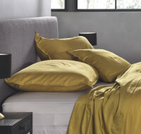 Zo!Home Mako Satin Satinado 2x Kissenbezug 40x80 Ochre Gold Uni Ochre-Gold