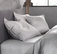 Zo!Home Mako Satin Satinado 2x Kissenbezug 80x80 Ash Grey...
