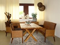 Soma Esszimmer Stuhl Rattan Armlehner Sessel Bilbao vollgepolstert Polster prairie brown (BxHxL) 59 x 91 x 64