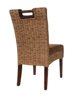 Soma Rattanstuhl Esszimmer Stühle 4er SET Wintergarten Stühle Bilbao vollgepolstert Polster prairie brown (BxHxL) 45 x 91 x 59