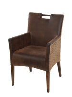 Soma Esszimmer Stühle Set 6 Stück Rattan Armlehner Sessel Bilbao vollgepolstert Polster prairie brown (BxHxL) 59 x 91 x 64