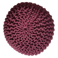 Soma Pouf Sitzpuff Strick Velours Sitzhocker Strickhocker Sitzpouf Bodenkissen viele Arten/Farben u. Maße (BxHxL) 55 x 37 x 55 ø 45 bordeaux Baumwolle