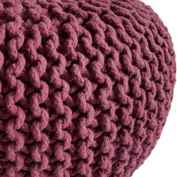 Soma Pouf Sitzpuff Strick Velours Sitzhocker Strickhocker Sitzpouf Bodenkissen viele Arten/Farben u. Maße (BxHxL) 55 x 37 x 55 ø 45 bordeaux Baumwolle