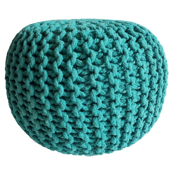 Soma Pouf Sitzpuff Strick Velours Sitzhocker Strickhocker Sitzpouf Bodenkissen viele Arten/Farben u. Maße (BxHxL) 55 x 37 x 55 ø 45 grün Baumwolle