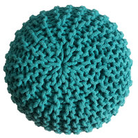 Soma Pouf Sitzpuff Strick Velours Sitzhocker Strickhocker Sitzpouf Bodenkissen viele Arten/Farben u. Maße (BxHxL) 55 x 37 x 55 ø 45 grün Baumwolle