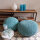 Soma Pouf Sitzpuff Strick Velours Sitzhocker Strickhocker Sitzpouf Bodenkissen viele Arten/Farben u. Maße (BxHxL) 55 x 37 x 55 ø 45 mint Baumwolle