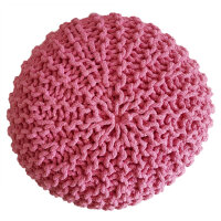 Soma Pouf Sitzpuff Strick Velours Sitzhocker Strickhocker Sitzpouf Bodenkissen viele Arten/Farben u. Maße (BxHxL) 55 x 37 x 55 ø 45 pink Baumwolle