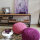 Soma Pouf Sitzpuff Strick Velours Sitzhocker Strickhocker Sitzpouf Bodenkissen viele Arten/Farben u. Maße (BxHxL) 55 x 37 x 55 ø 45 pink Baumwolle