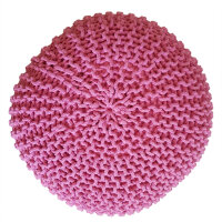 Soma Pouf Sitzpuff Strick Velours Sitzhocker Strickhocker Sitzpouf Bodenkissen viele Arten/Farben u. Maße (BxHxL) 55 x 37 x 55 ø 55 pink Baumwolle