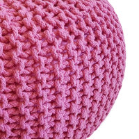 Soma Pouf Sitzpuff Strick Velours Sitzhocker Strickhocker Sitzpouf Bodenkissen viele Arten/Farben u. Maße (BxHxL) 55 x 37 x 55 ø 55 pink Baumwolle