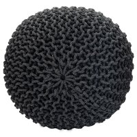 Soma Pouf Sitzpuff Strick Velours Sitzhocker Strickhocker Sitzpouf Bodenkissen viele Arten/Farben u. Maße (BxHxL) 55 x 37 x 55 ø 55 steingrau Baumwolle