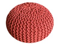 Soma Pouf Sitzpuff Strick Velours Sitzhocker Strickhocker Sitzpouf Bodenkissen viele Arten/Farben u. Maße (BxHxL) 55 x 37 x 55 ø 45 terracotta Baumwolle