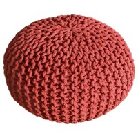 Soma Pouf Sitzpuff Strick Velours Sitzhocker Strickhocker Sitzpouf Bodenkissen viele Arten/Farben u. Maße (BxHxL) 55 x 37 x 55 ø 55 terracotta Baumwolle