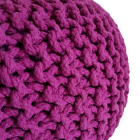 Soma Pouf Sitzpuff Strick Velours Sitzhocker Strickhocker Sitzpouf Bodenkissen viele Arten/Farben u. Maße (BxHxL) 55 x 37 x 55 ø 45 violett Baumwolle