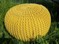 Soma Pouf Sitzpuff Strick Velours Sitzhocker Strickhocker Sitzpouf Bodenkissen viele Arten/Farben u. Maße (BxHxL) 55 x 37 x 55 ø 55 gelb Outdoor