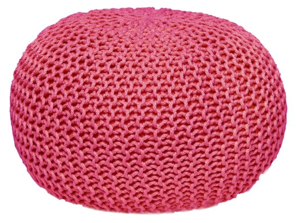 Soma Pouf Sitzpuff Strick Velours Sitzhocker Strickhocker Sitzpouf Bodenkissen viele Arten/Farben u. Maße (BxHxL) 55 x 37 x 55 ø 55 pink Outdoor