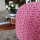 Soma Pouf Sitzpuff Strick Velours Sitzhocker Strickhocker Sitzpouf Bodenkissen viele Arten/Farben u. Maße (BxHxL) 55 x 37 x 55 ø 55 pink Outdoor