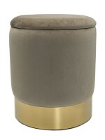 Soma Pouf Sitzpuff Strick Velours Sitzhocker Strickhocker Sitzpouf Bodenkissen viele Arten/Farben u. Maße (BxHxL) 55 x 37 x 55 ø 31 taupe Samt