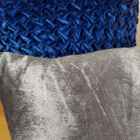 Soma Zierkissen Deko Kissen Set 3 Stück Sofa Kissen Velour Samt 45 x 45 cm Flechtdesign royalblau (BxHxL) 45 x 45 x 5