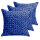 Soma Zierkissen Deko Kissen Set 3 Stück Sofa Kissen Velour Samt 45 x 45 cm Flechtdesign royalblau (BxHxL) 45 x 45 x 5