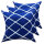 Soma Deko Kissen Set 3 Stück Zierkissen 45 x 45 cm Sofa Kissen Baumwolle Karo-Design blau weiß (BxHxL) 45 x 45 x 5