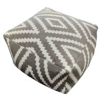 Soma Pouf Sitzpuff Strick Velours Sitzhocker Strickhocker Sitzpouf Bodenkissen viele Arten/Farben u. Maße (BxHxL) 55 x 37 x 55 55x55 taupe Kelim Hocker