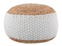 Soma Sitzpouf Jute Sitzhocker rund 50x50 cm Deko Hocker Jute natur Sitzpouf Bodenkissen Fußhocker (BxHxL) 50 x 35 x 50 weiss Jute natur