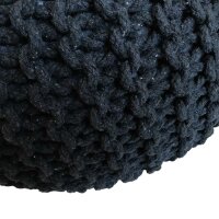 Soma Pouf Sitzpuff Strick Velours Sitzhocker Strickhocker Sitzpouf Bodenkissen viele Arten/Farben u. Maße (BxHxL) 55 x 37 x 55 ø 55 schwarz-anthrazit Baumwolle