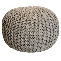 Soma Strickhocker Pouf Ø 45 cm Sitzpouf Grobstrick-Optik Pouf Strick Bodenkissen Sonderfarbe grau/beige (BxHxL) 45 x 30 x 45