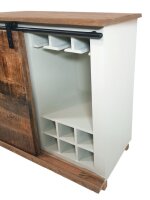 Soma Barschrank B 72 H 80 cm Weinregal Wein Schrank Hausbar Weinbar Anrichte California weiß Mangoholz (BxHxL) 72 x 80 x 38