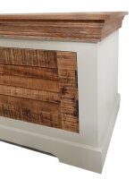 Soma TV Lowboard TV Schrank B 114 H 45 cm Massivholz Fernsehschrank Ibiza weiß Mangoholz massiv (BxHxL) 114 x 45 x 38