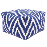 Soma Sitzwürfel Fußhocker Sitzhocker 55x37x55 cm Pouf Kelim Bodenkissen Peru schwarz taupe gelb türkis (BxHxL) 55 x 37 x 55 blau - jeans blue