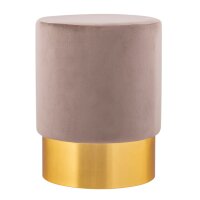 Soma Samthocker 2. Wahl Samt Pouf Ø 31 H 43 cm Sitzhocker Sitzpouf Velour Hocker bis 150 kg belastbar (BxHxL) 31 x 43 x 31 taupe