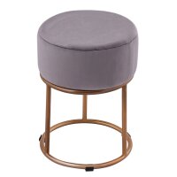 Soma Velour Hocker 2. Wahl Ø 32 H 42 cm Samthocker mit Eisengestell goldfarbig Sitzhocker Samt Pouf Sitzp (BxHxL) 32 x 42 x 32 schwarz - anthrazit