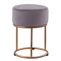 Soma Velour Hocker 2. Wahl Ø 32 H 42 cm Samthocker mit Eisengestell goldfarbig Sitzhocker Samt Pouf Sitzp (BxHxL) 32 x 42 x 32 schwarz - anthrazit