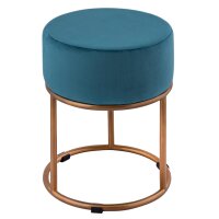 Soma Velour Hocker 2. Wahl Ø 32 H 42 cm Samthocker mit Eisengestell goldfarbig Sitzhocker Samt Pouf Sitzp (BxHxL) 32 x 42 x 32 smaragd