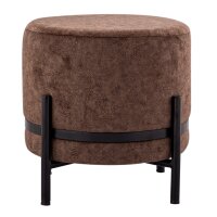 Soma Sitzhocker 2. Wahl Ø 35 H 37 cm Wildleder-Optik Pouf Sitzpouf Sitzpouf mit Eisengestell schwarz matt (BxHxL) 35 x 37 x 35 tabacco