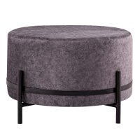 Soma Sitzhocker 2. Wahl Ø 55 H 37 cm Pouf Sitzpouf Wildleder-Optik Sitzpouf mit Eisengestell schwarz matt (BxHxL) 55 x 37 x 55 stonegrey