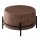 Soma Sitzhocker 2. Wahl Ø 55 H 37 cm Pouf Sitzpouf Wildleder-Optik Sitzpouf mit Eisengestell schwarz matt (BxHxL) 55 x 37 x 55 tabacco