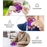 Simple Dimple Spin Fidget Spinner Toy Antistress Spielzeug Handspielzeug Pop it Bubble für Stressabbau und Anti-Angst für Kinder Erwachsene Oben Pink unten weiß