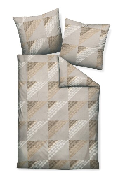 Janine Mako-Satin Bettwäsche 155x220,80x80 2 teilig  J. D. 87065-07-512 taupe