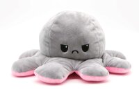 XXL Reversible Wende Plüschtier Octopus 40cm Flip Geschenkidee rosa grau