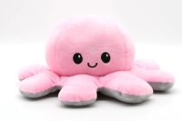 XXL Reversible Wende Plüschtier Octopus 40cm Flip Geschenkidee rosa grau