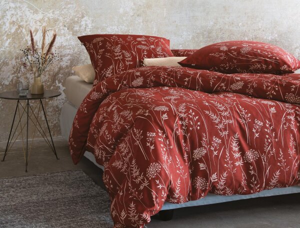 Irisette Mako-Satin Bettwäsche Set Verona 8298 rot 140 x 200 cm + 1 Kissenbezug 90x70 cm