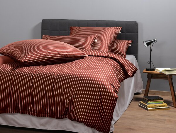 Irisette Mako-Satin Bettwäsche Set Verona 8303 rot 135 x 200 cm + 1 Kissenbezug 80x80 cm