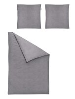 Irisette Mako-Satin Bettwäsche Set Verona 8357 grau 135 x 200 cm + 1 x Kissenbezug 80 x 80 cm