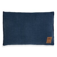 Knit Factory Jesse Kissen 60x40 cm Glatt Dunkelblau