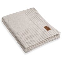 Knit Factory Uni Decke 195x225 cm Glatt Beige